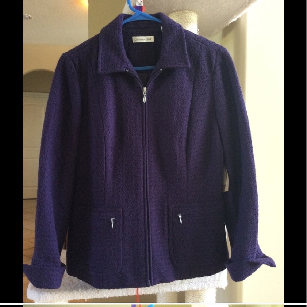 NWT Coldwater Creek size 8 purple boucle jacket